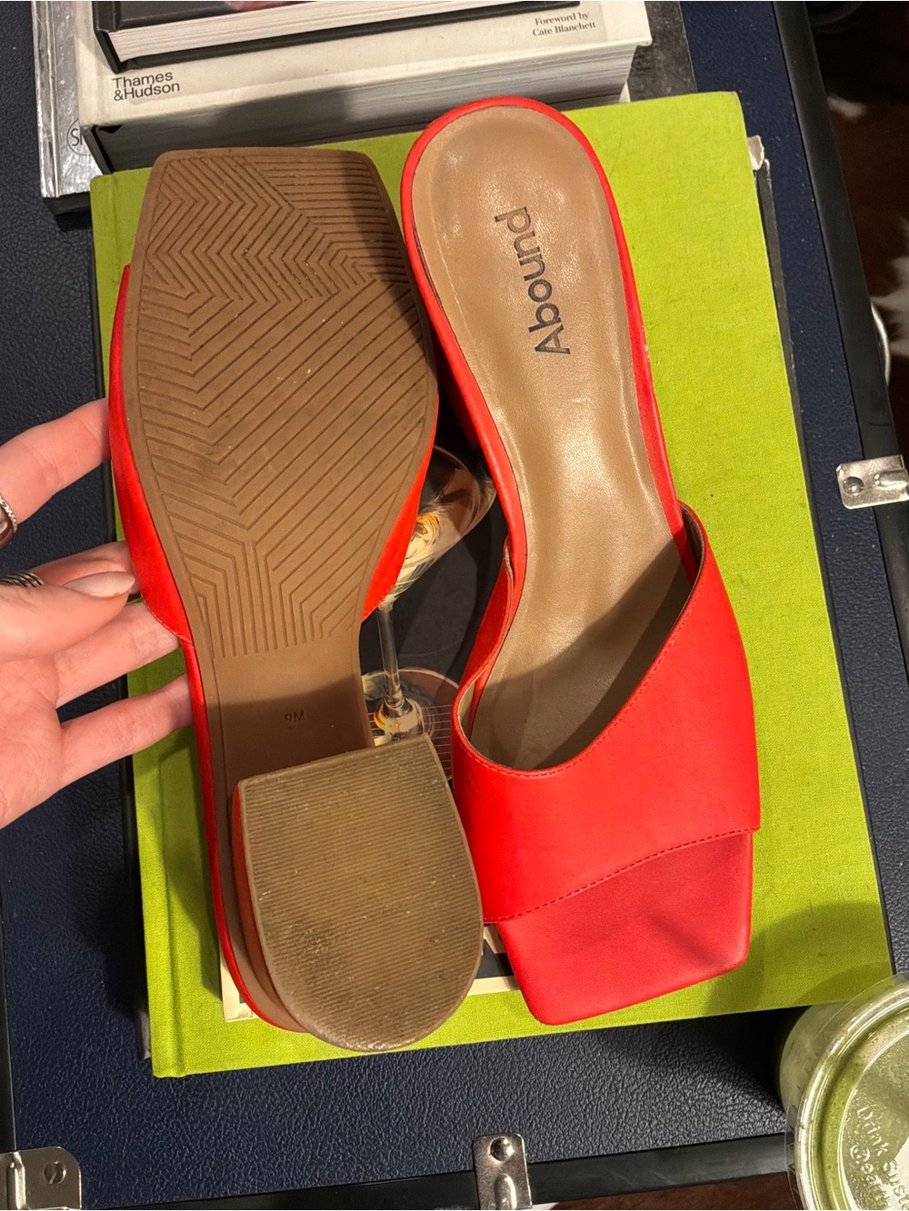 Abound Red Women's Square-Toe Slip-On Mule Sandal